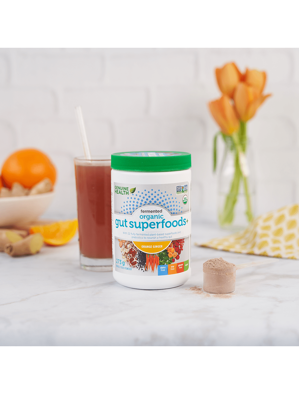 Genuine Health Fermented Organic Gut Superfoods+ Orange Ginger 273 g