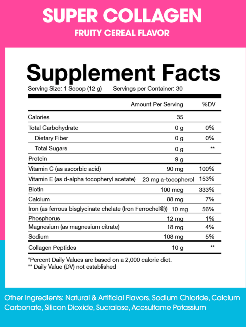 Obvi, Super Collagen Protein, Fruity Cereal, 360g (30 Servings)