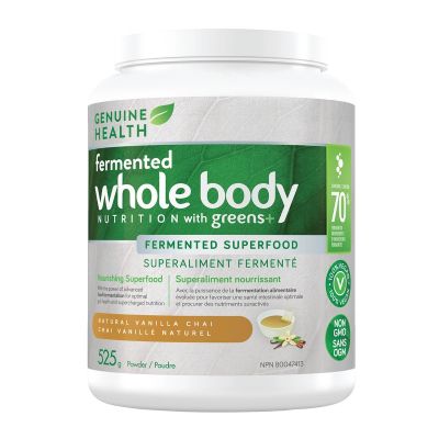 Genuine Health, Fermented Whole Body Nutrition With Greens+, Vanilla Chai, 525g