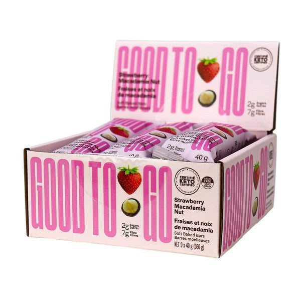 Good To Go Strawberry Macadamia Nut Keto Bars 9x40 g Box