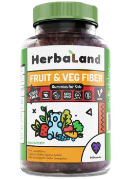 HerbaLand, Fruit & Veg Fiber Gummies for Kids, 60 Gummies
