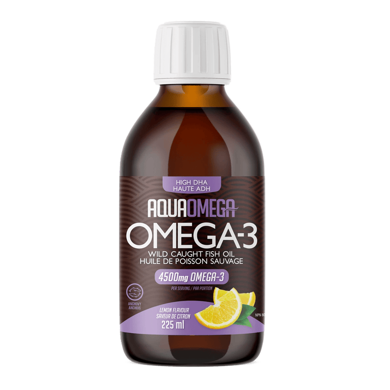 AquaOmega, High DHA Omega-3, 4500mg, Lemon, 225mL