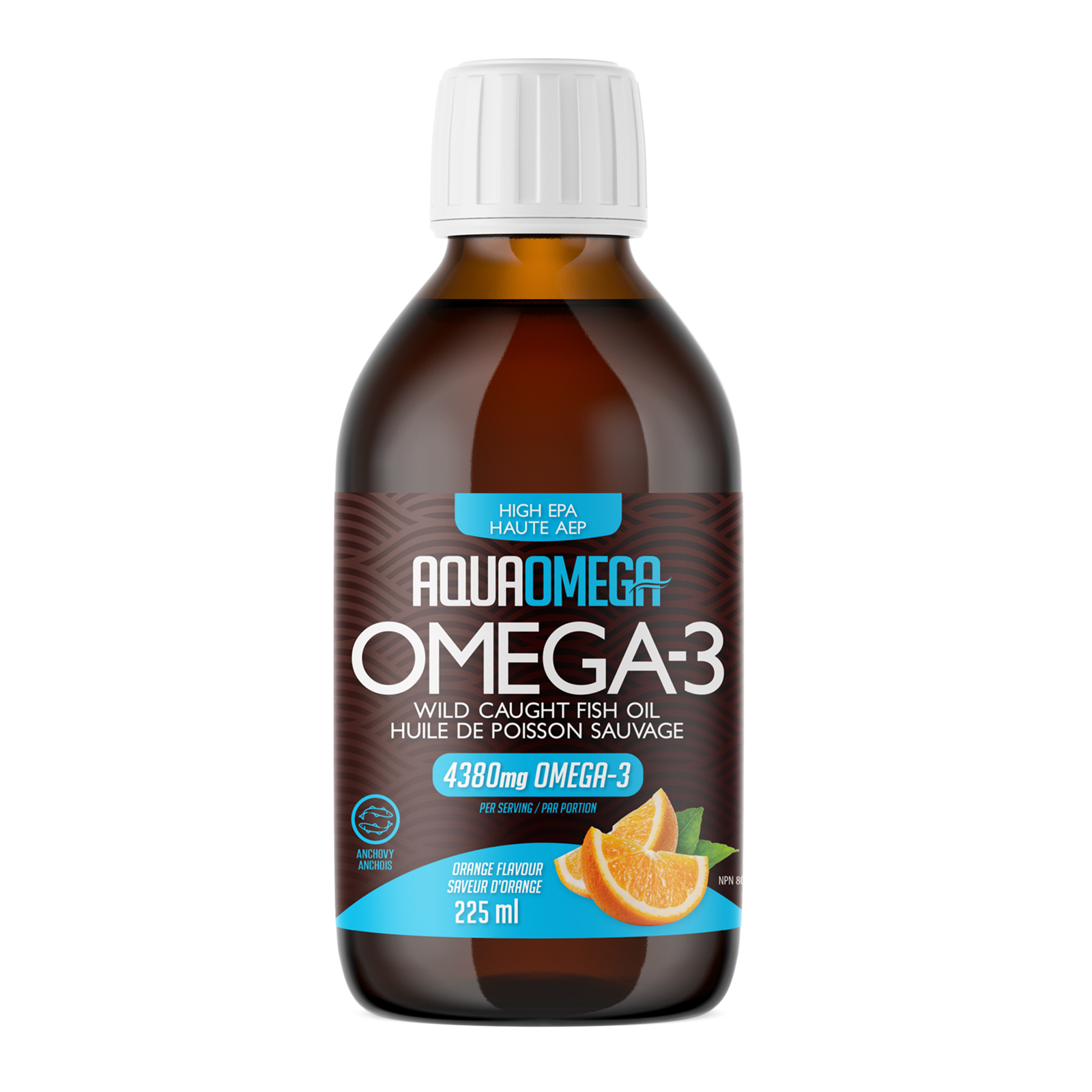AquaOmega, High EPA Omega-3, 4380mg, Orange, 225mL