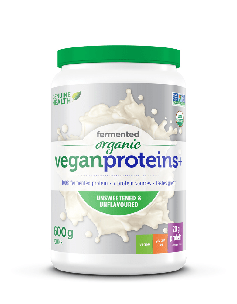 Genuine Health Fermented Organic Vegan Proteins+ Unsweetened & Unflavoured 600 g