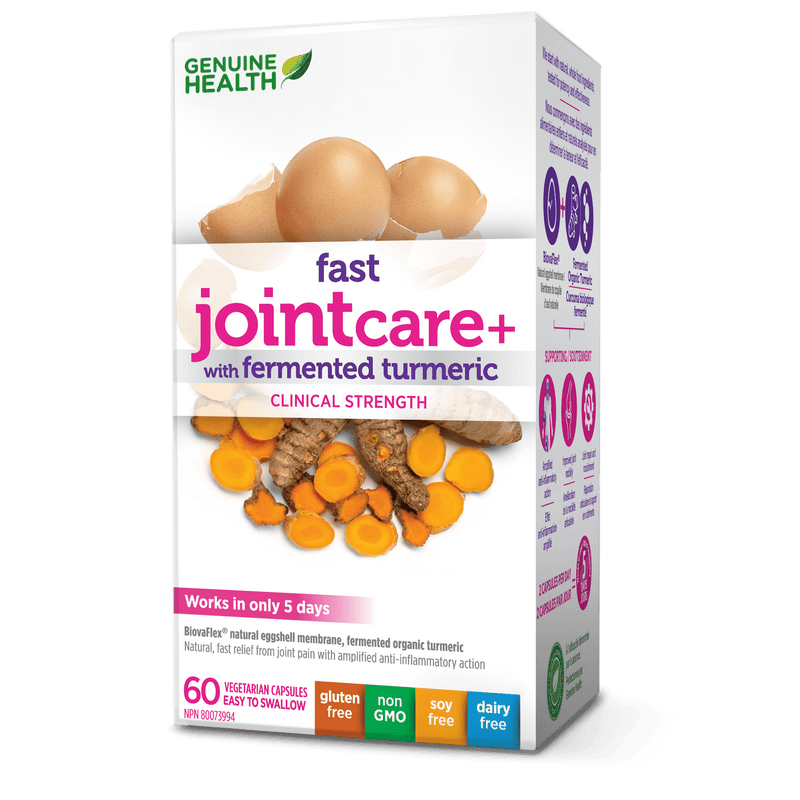 발효 강황 임상 강도를 함유한 Genuine Health Fast Joint Care+ 60 캡슐