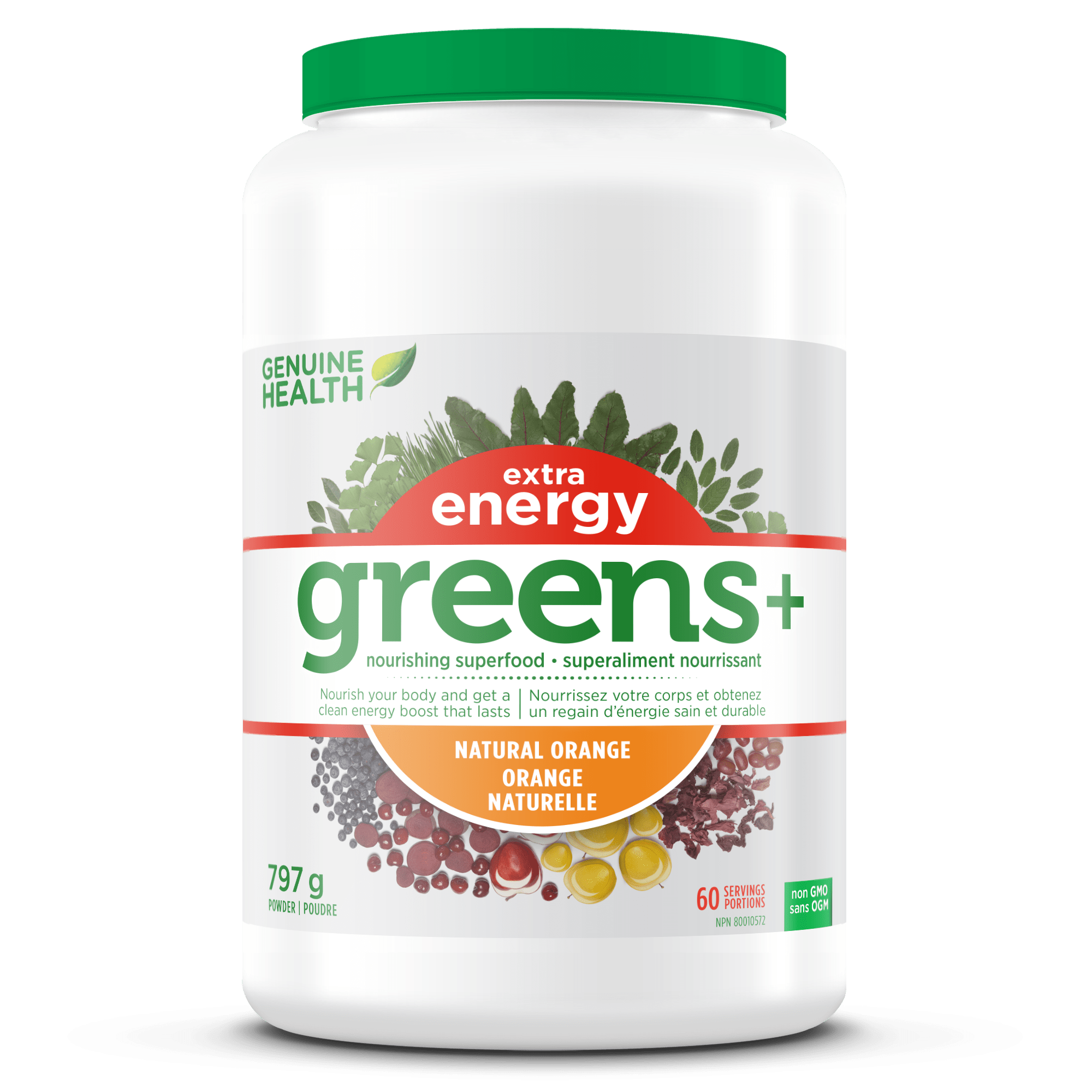 Genuine Health Greens+ Extra Energy - Orange Flavour