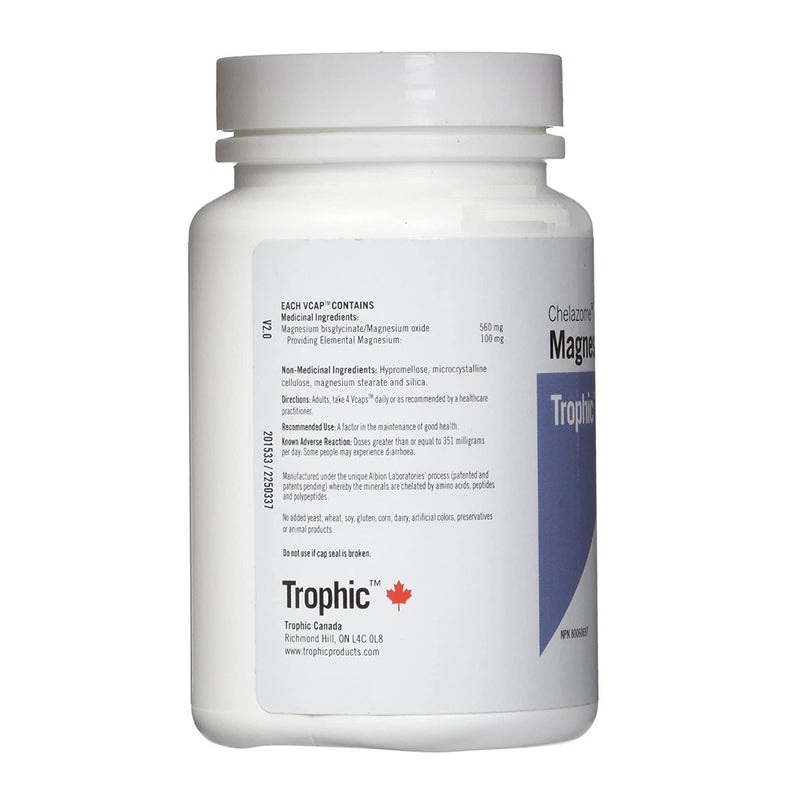 Trophic, 마그네슘(Chelazome), 100mg, 식물성 캡슐 90정