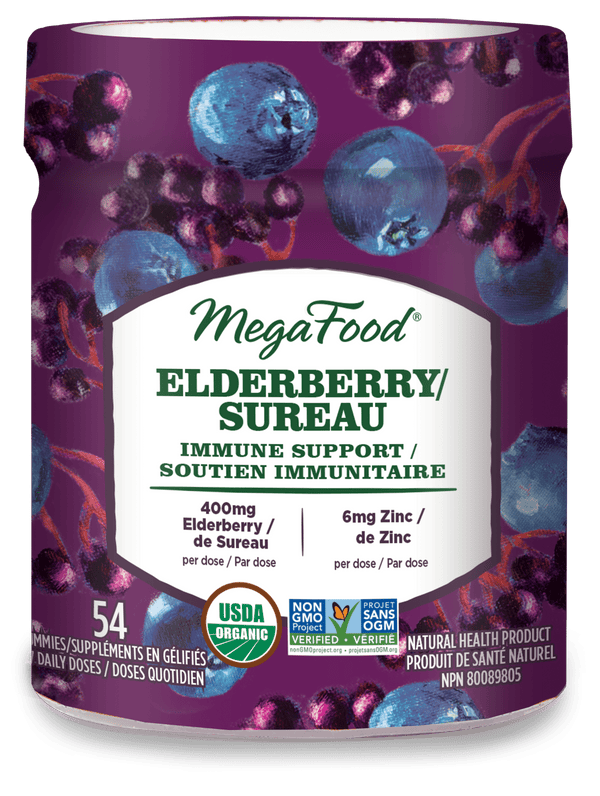 MegaFood Elderberry دعم المناعة، 54 علكة