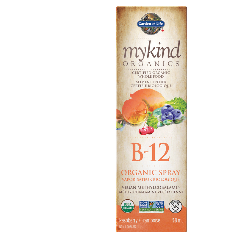 Garden of Life mykind Organics B-12 유기농 스프레이 라즈베리