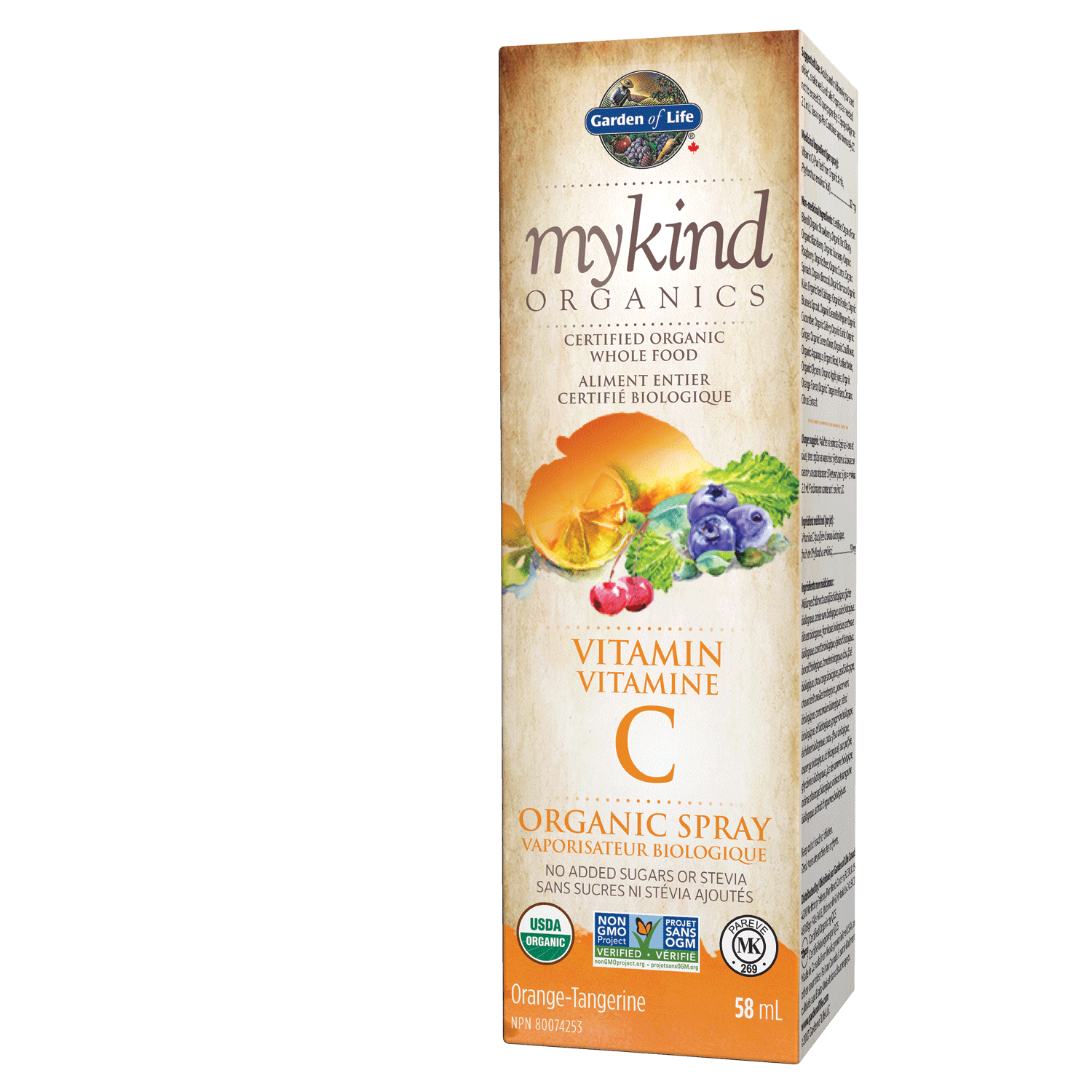 Garden of Life mykind Organics Vitamin C Spray Orange Tangerine