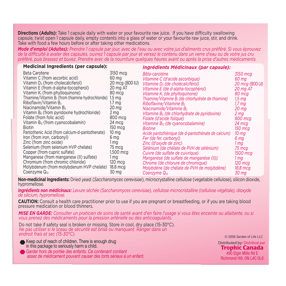 Garden of Life Vitamin Code RAW ONE for Women