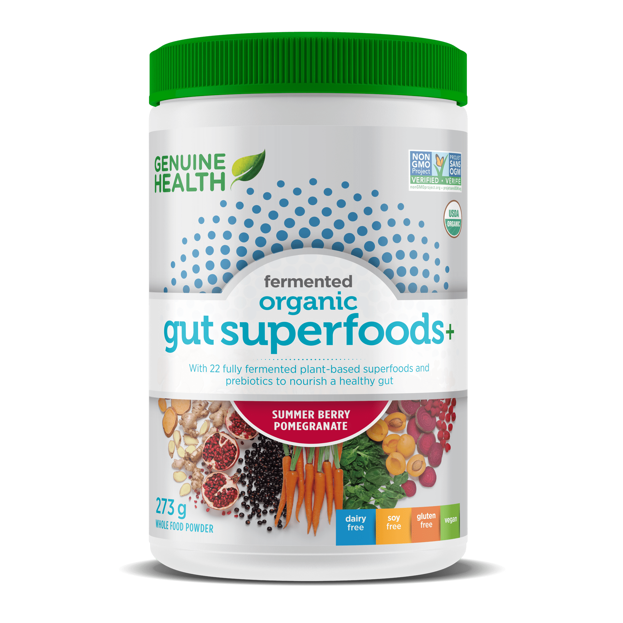 Genuine Health Fermented Organic Gut Superfoods+ Summer Berry Pomegranate