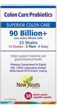 New Roots, Colon Care Probiotics, 90 Billion+, 30 V-Caps