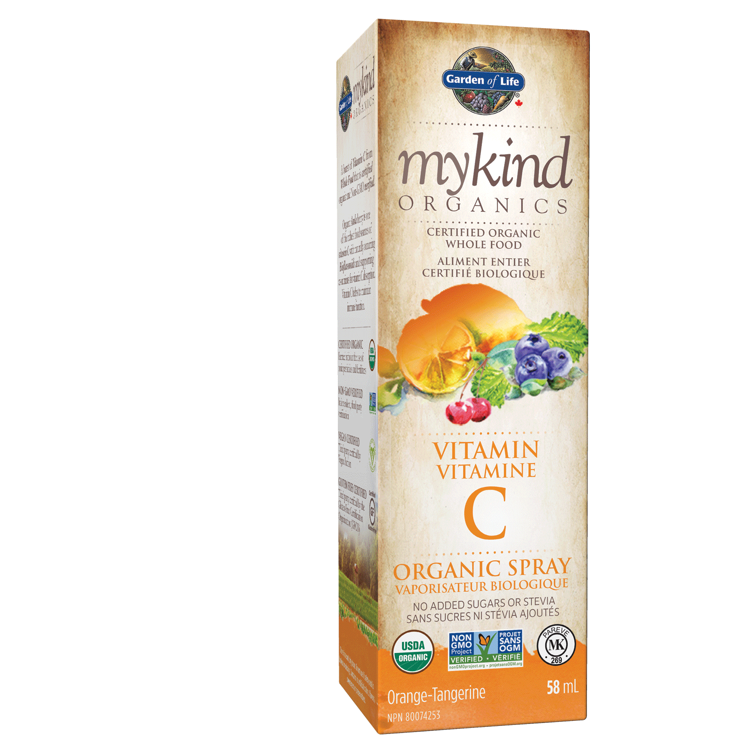 Garden of Life mykind Organics Vitamin C Spray Orange Tangerine