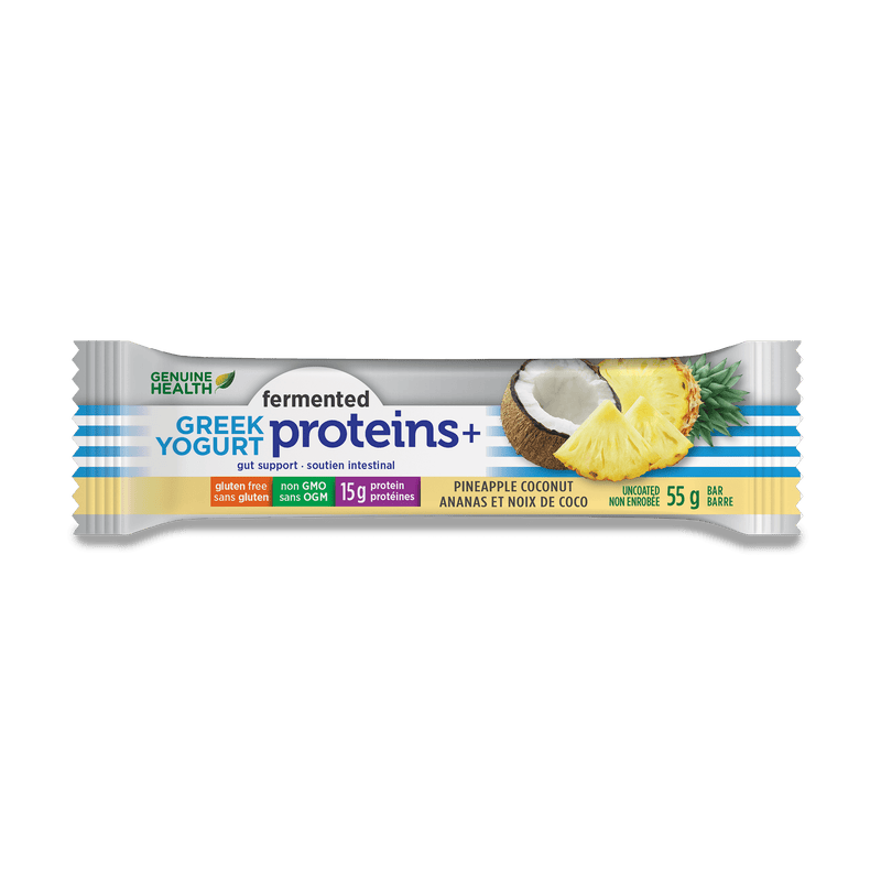 Genuine Health Fermented Greek Yogurt Proteins+ - Pineapple Coconut-12 X 55g bars