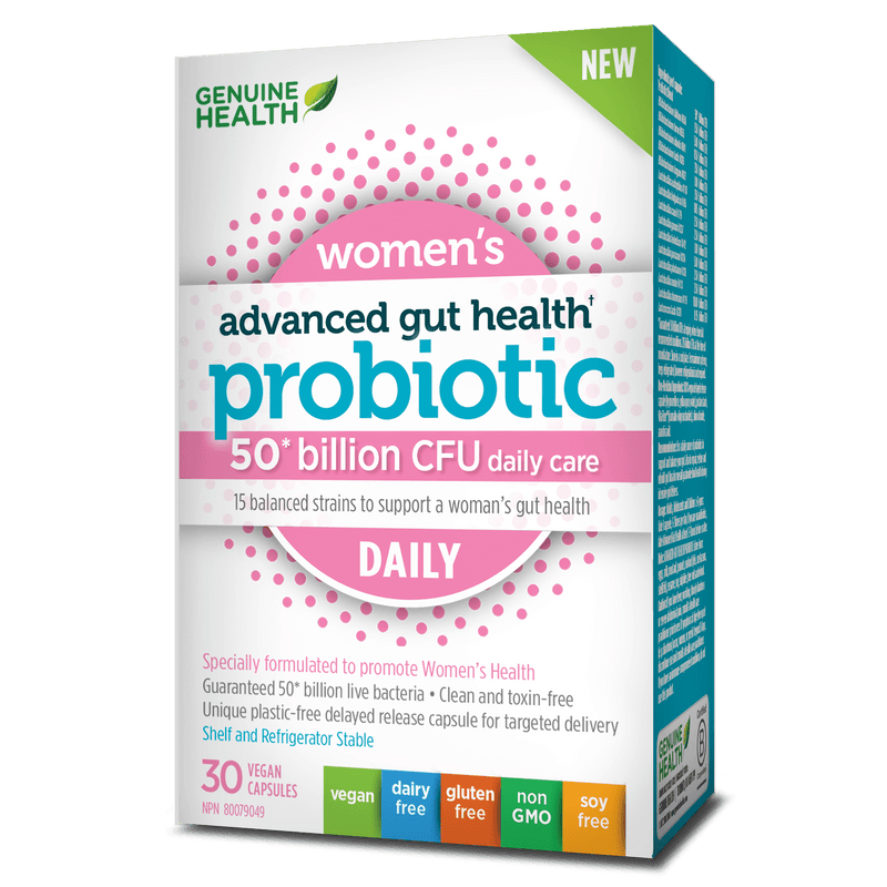 Genuine Health Advanced Gut Health Probiotic Women's Daily 50 Billion CFU 30 Capsules