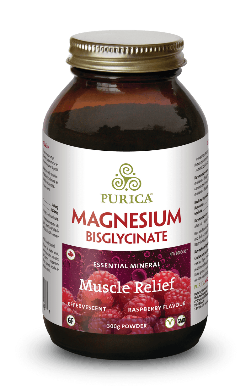 PURICA, Magnesium Bisglycinate, Effervescent Raspberry, 300g