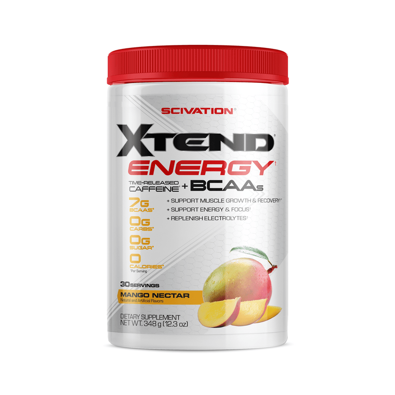 Scivation Xtend Energy الكافيين الذي تم إطلاقه بمرور الوقت + BCAAs والمانجو 348 جم