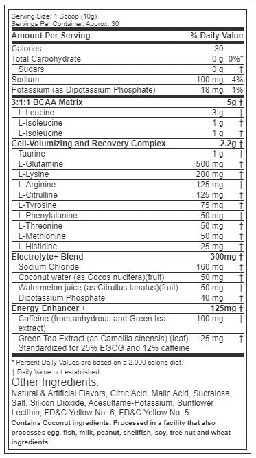 MuscleTech Platinum Amino+Energy, Miami Ice, 295 g