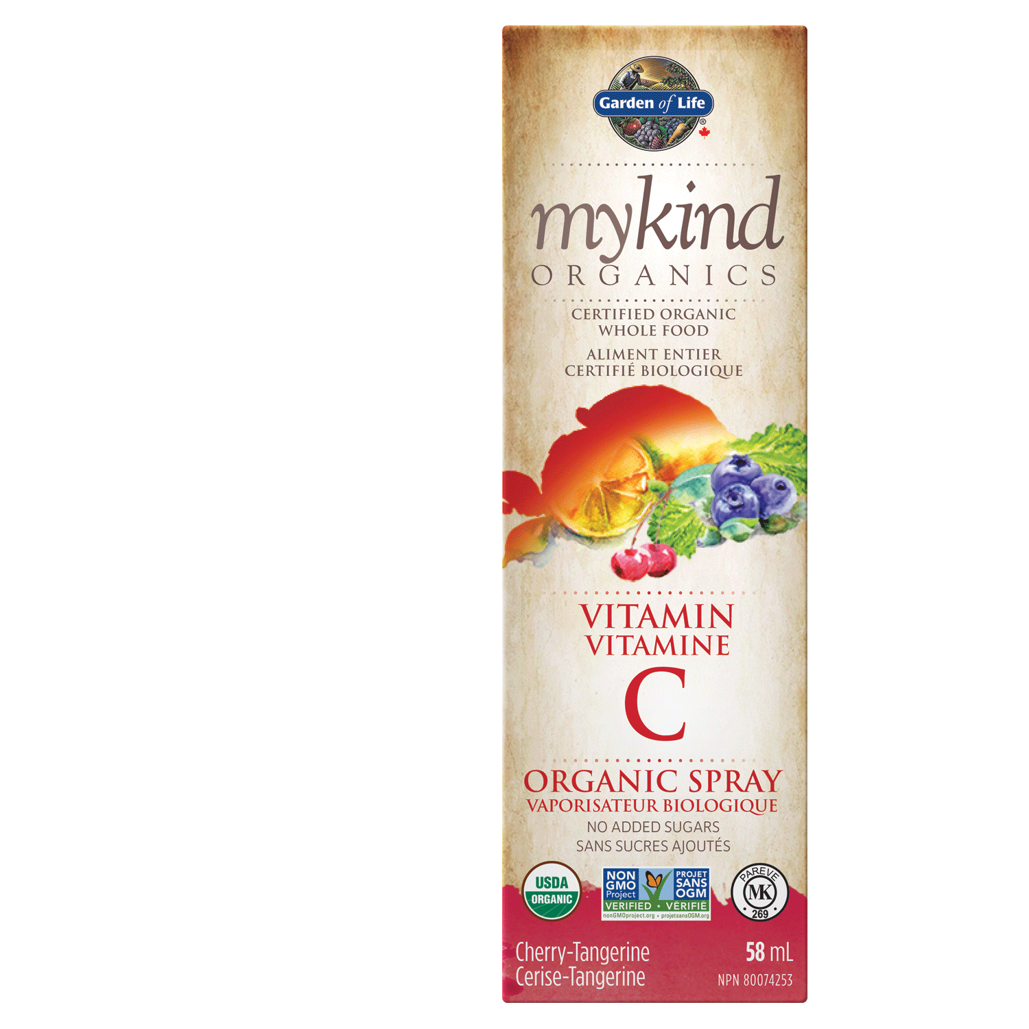 Garden of Life mykind Organics Vitamin C Spray Cherry Tangerine