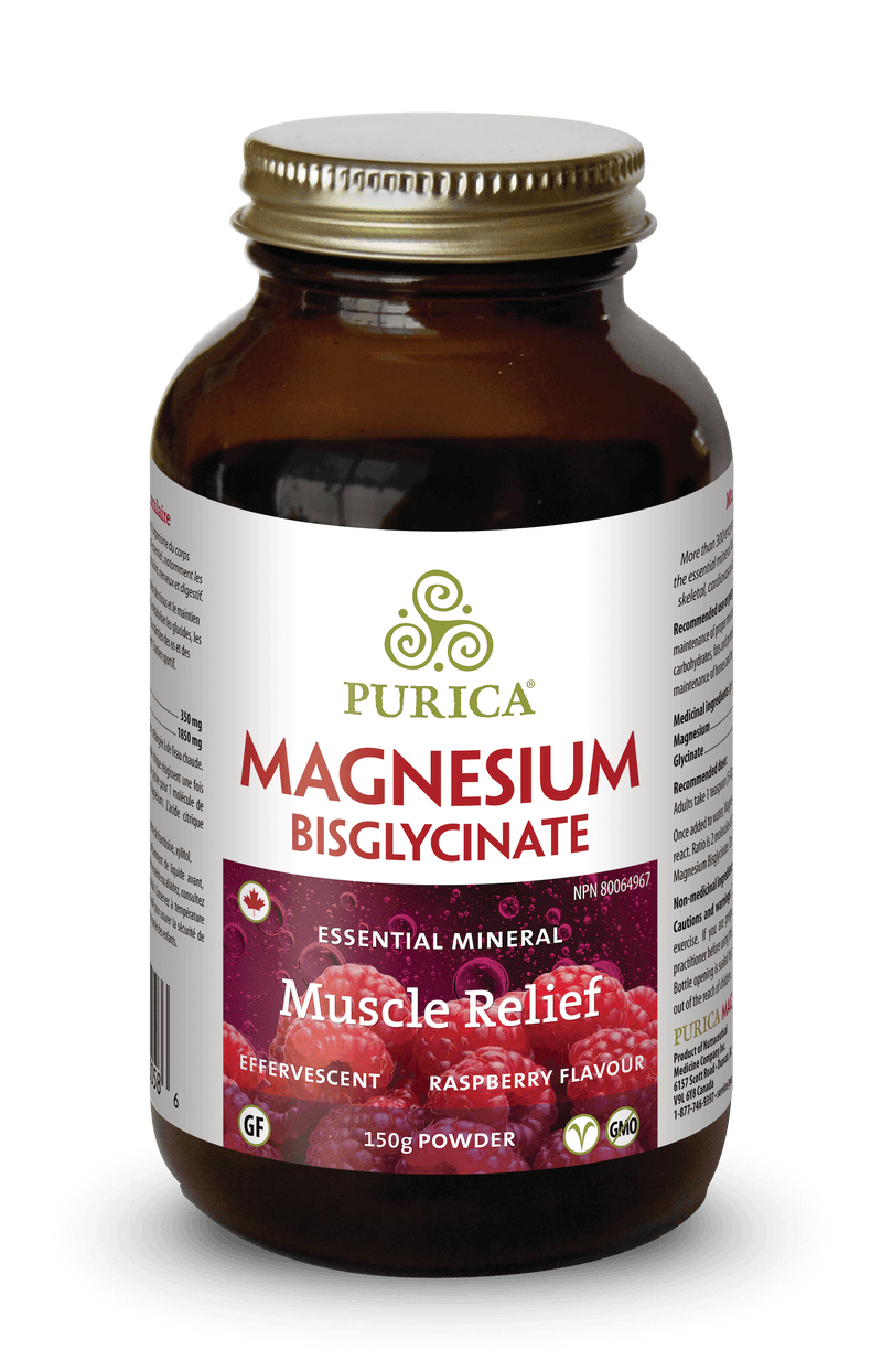 PURICA, Magnesium Bisglycinate, Effervescent Raspberry, 150g