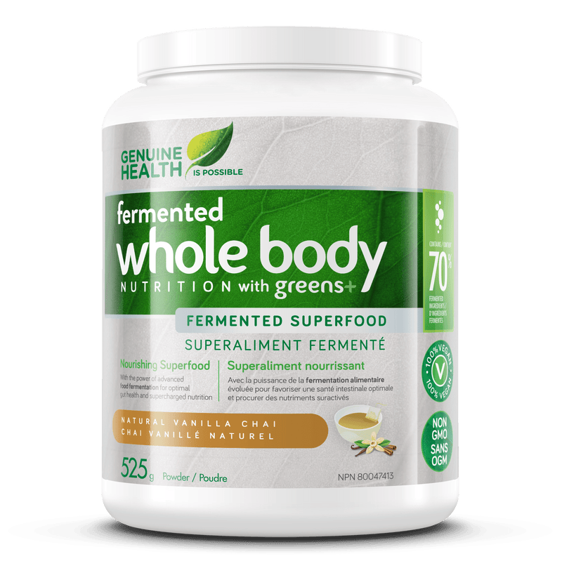 Genuine Health, Fermented Whole Body Nutrition With Greens+, Vanilla Chai, 525g