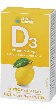 Platinum Naturals Vitamin D3 Drops Lemon 15 mL