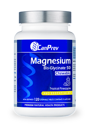 CanPrev, Magnesium Bis-Glycinate, 50mg, Pineapple, 120 Chewable Tablets