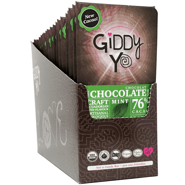 Bridgitte's Giddy Yo Mint 76% Dark Chocolate Bars
