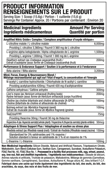 MuscleTech, SHATTER (Vapor One) Pre-Workout, Glacier Berry, 304 g
