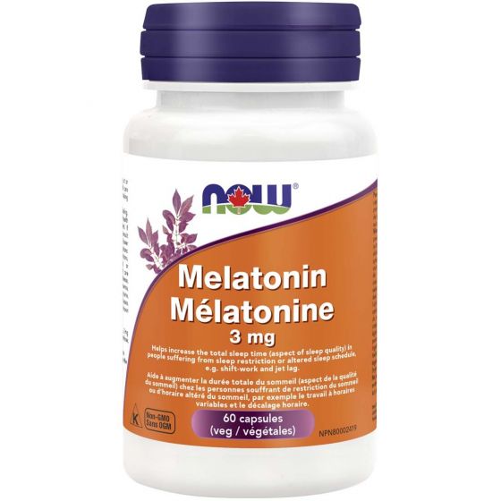 NOW, Melatonin, 3mg, 60 V-Caps
