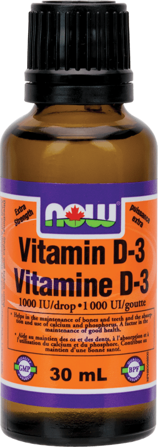 فيتامين د-3 بقوة إضافية من ناو، 1000 وحدة دولية/قطرة، 30 مل