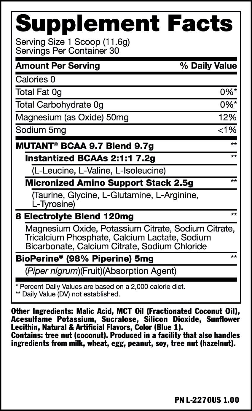 Mutant BCAA 9.7, Blue Raspberry, 348 g