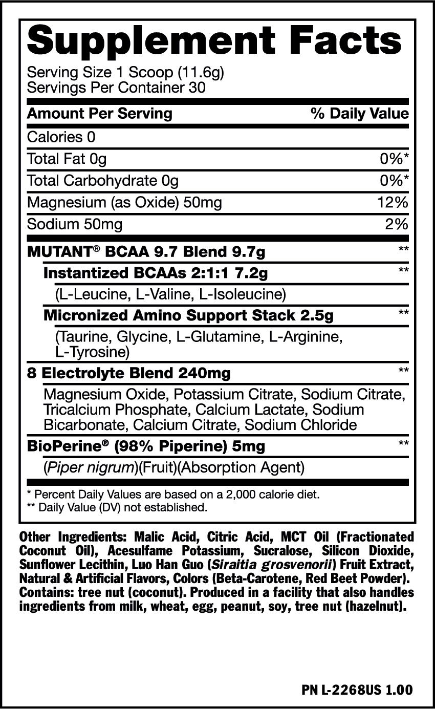 Mutant BCAA 9.7, Fuzzy Peach, 348 g