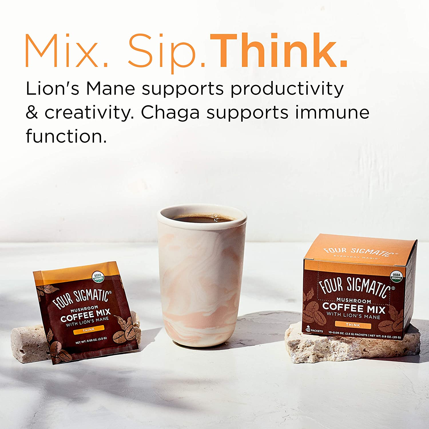 Four Sigmatic Mushroom Coffee Mix with Lion's Mane & Chaga 10 x 2.5 g Packet