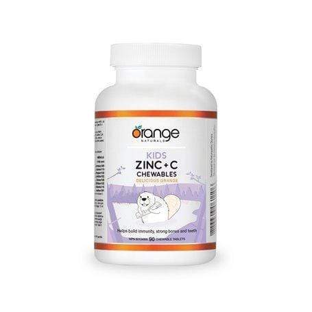 أقراص Orange Naturals Kids Zinc + C القابلة للمضغ، أقراص برتقالية لذيذة