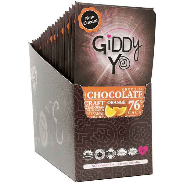 Bridgitte's Giddy Yo Orange 76% Dark Chocolate Bars