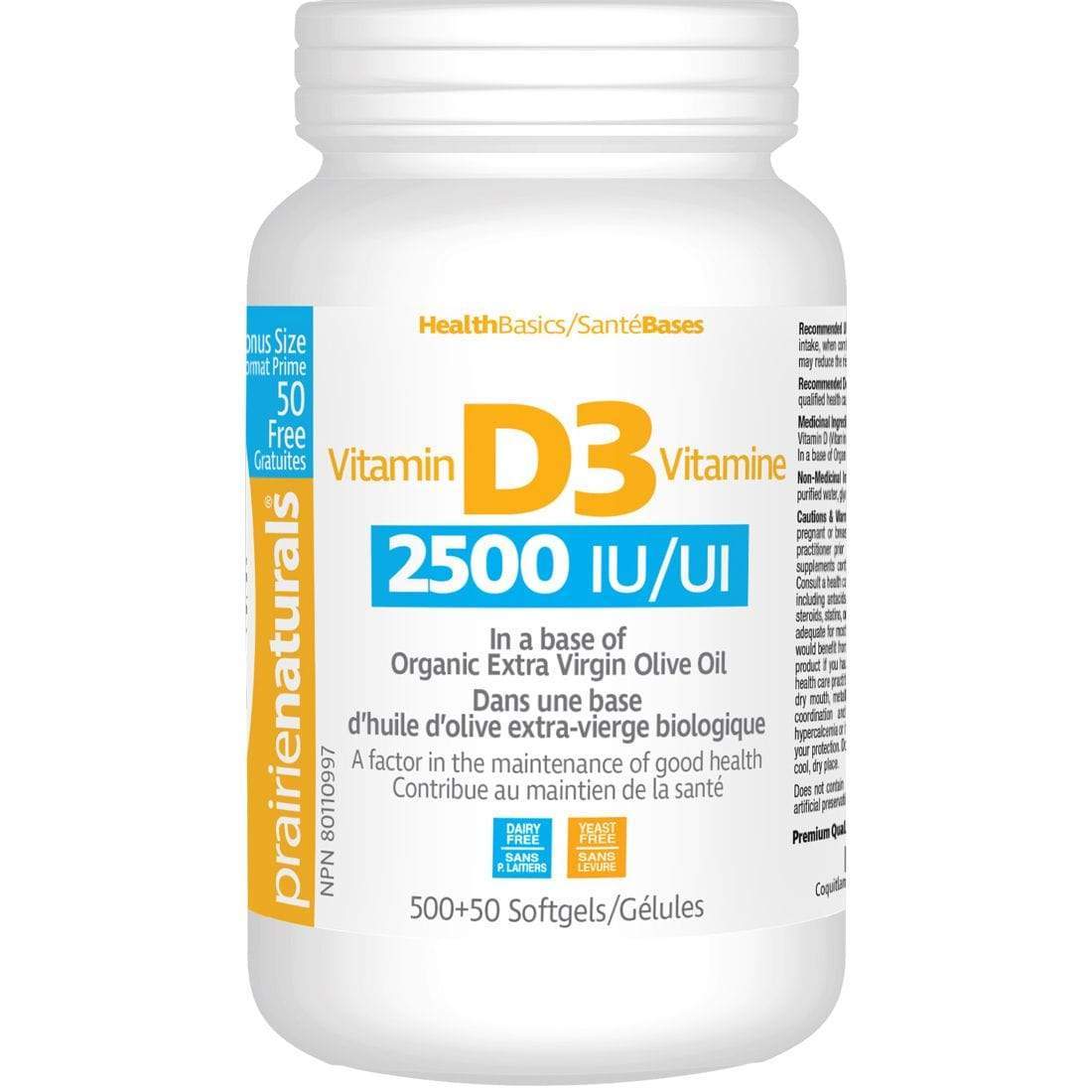 Prairie Naturals Vitamin D3 2500 IU