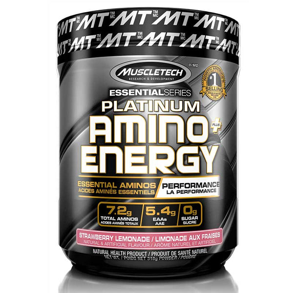MuscleTech Platinum Amino+Energy, Strawberry Lemonade, 318 g