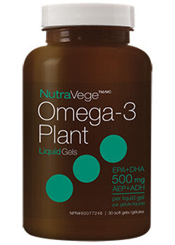 NutraVege, Plant Based Omega-3, Fresh Mint, 500 mg, 30 Softgels