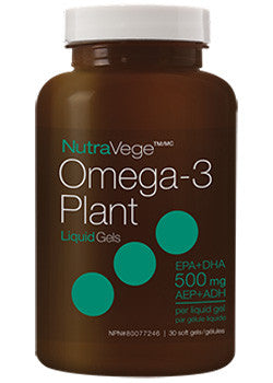 NutraVege, أوميجا 3 نباتية، نعناع طازج، 500 ملجم، 30 كبسولة هلامية