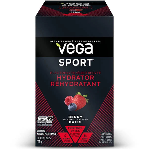 Vega Sport, 전해질 하이드레이터, 베리, 111g(30개 x 3.7g 상자)