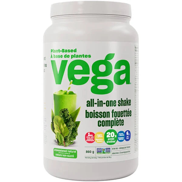 Vega, All-in-One Shake, Unsweetened Natural, Large (860g)