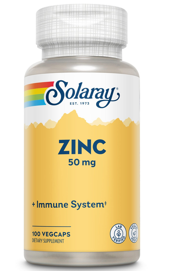 Solaray, Zinc, 50 mg, 100 Veg capsules