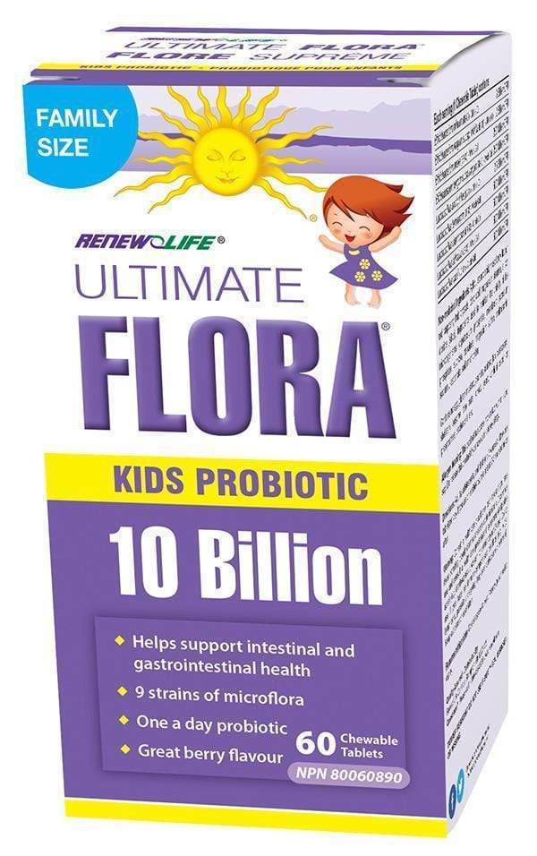 Renew Life Ultimate Flora Kids Probiotic 10 Billion 60 Chewable Tablets