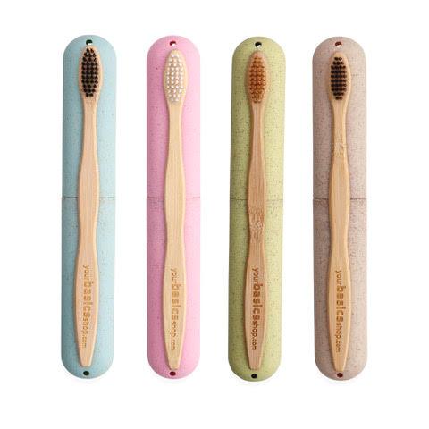 Your Basics Shop Bamboo Toothbrush + Wheat Case