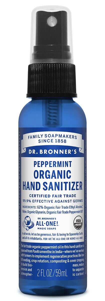 Dr. Bronner's, Organic Hand Sanitizer, Peppermint, 59mL