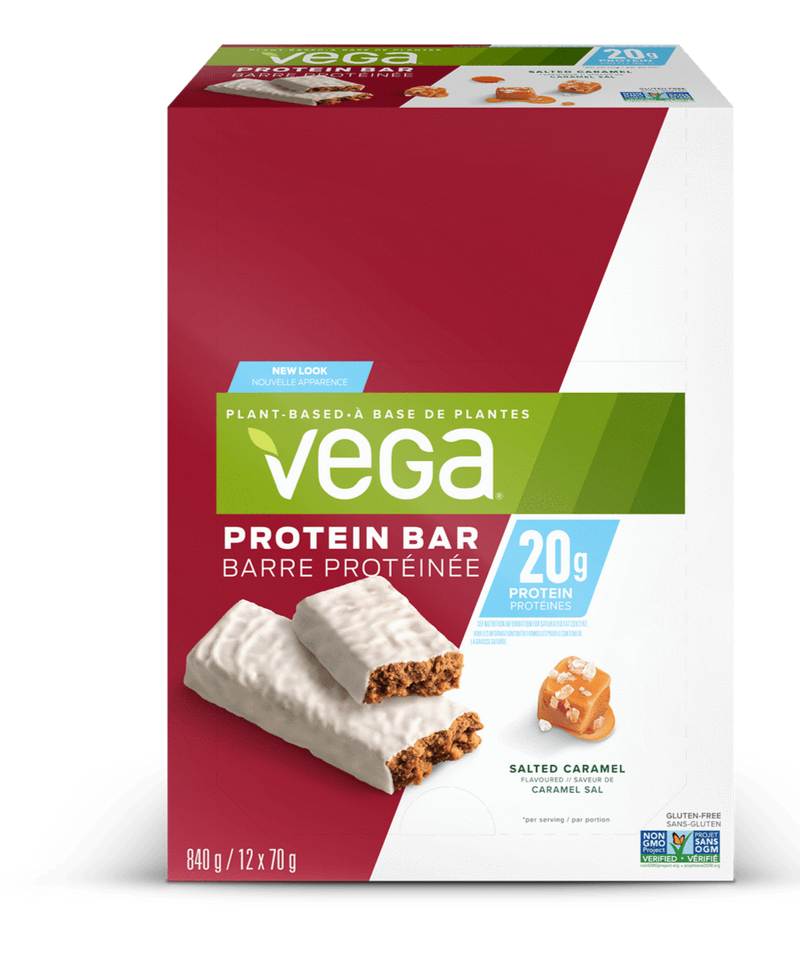 Vega, 단백질 바 20g, 솔티드 카라멜, 12개입 박스