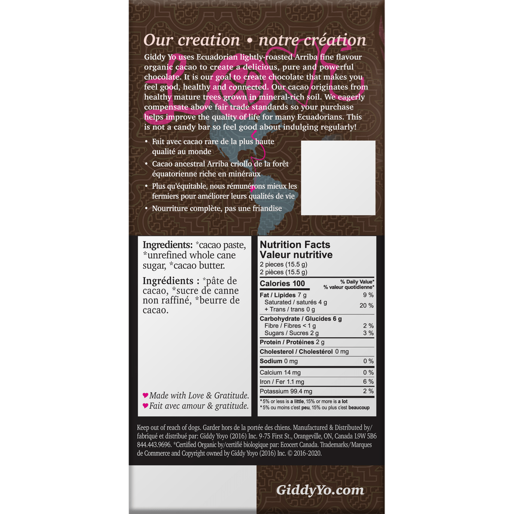 Bridgitte's Giddy Yo Xdark 89% Dark Chocolate Bars