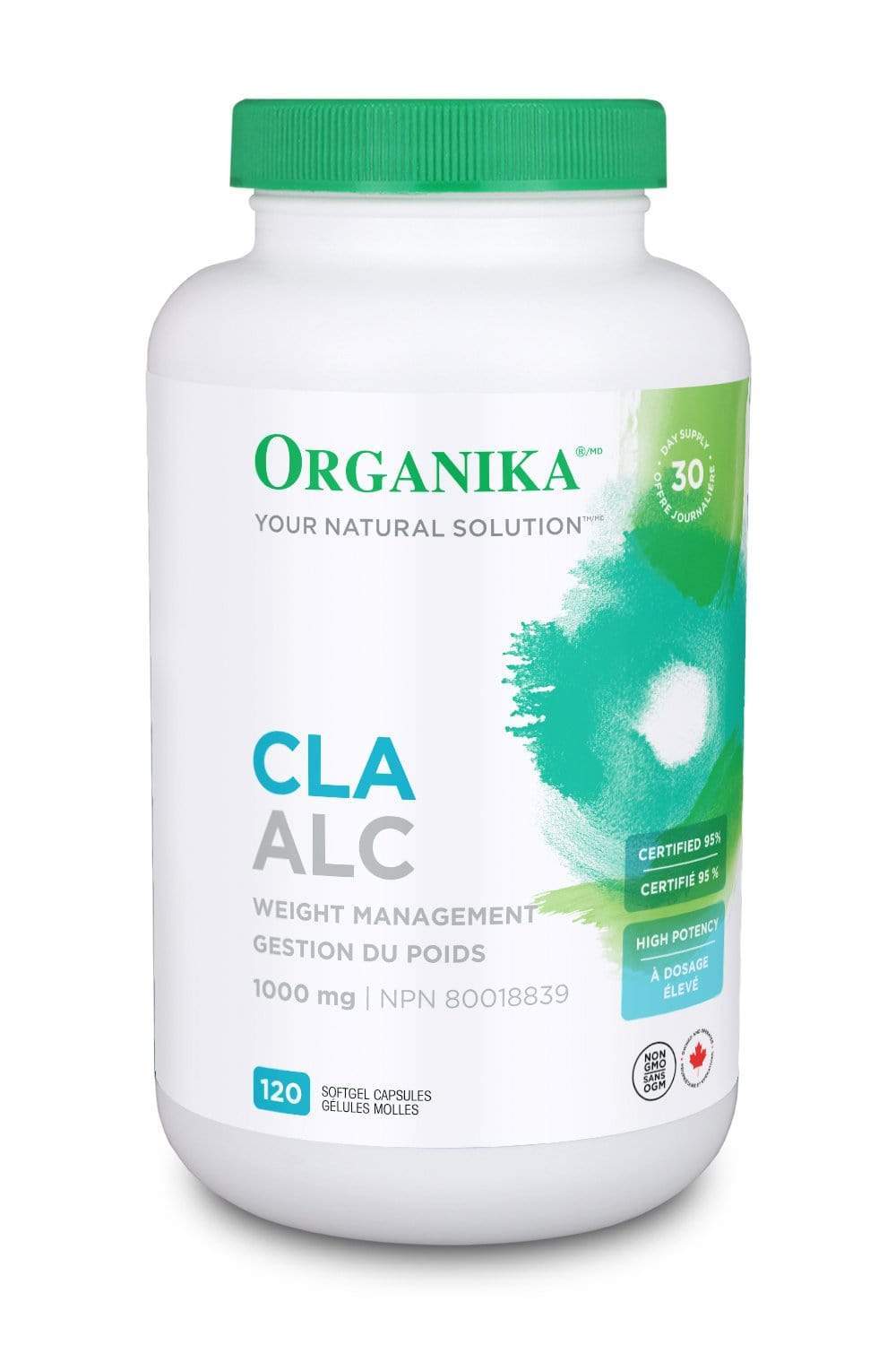 Organika CLA (Conjugated Linoleic Acid) 95% 1000MG 120 Softgels